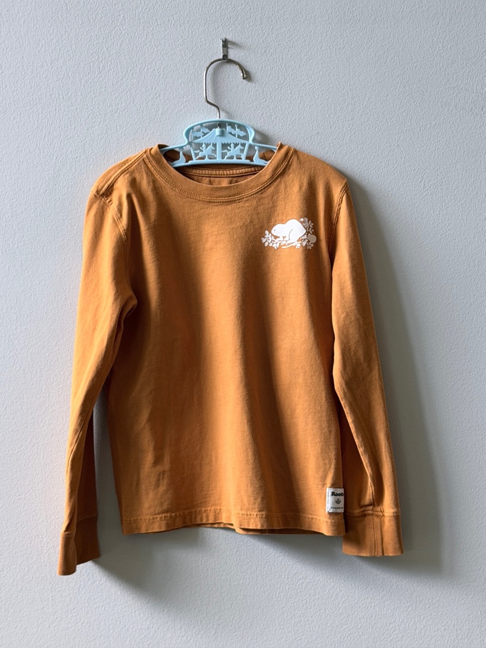 Roots Kids Terracotta Long Sleeve Logo T-Shirt Size Small